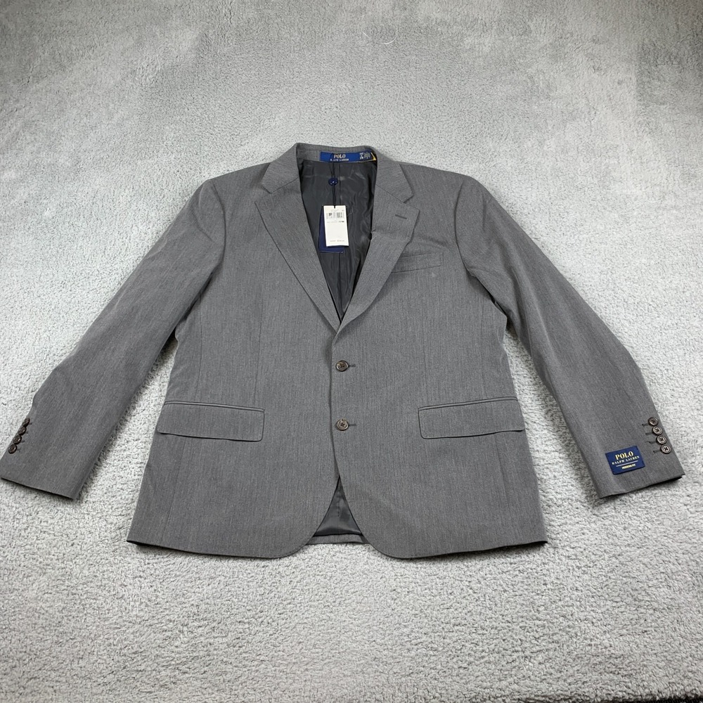 Polo Ralph Lauren Jacket Men 44Sx37W Gray Modern Fit Performance Blazer NEW $598